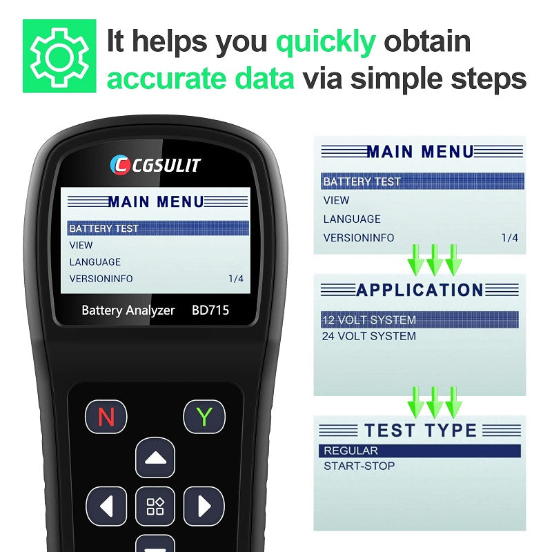 CGSULIT BD715 12V 24V Automotive Battery Tester  Instruction