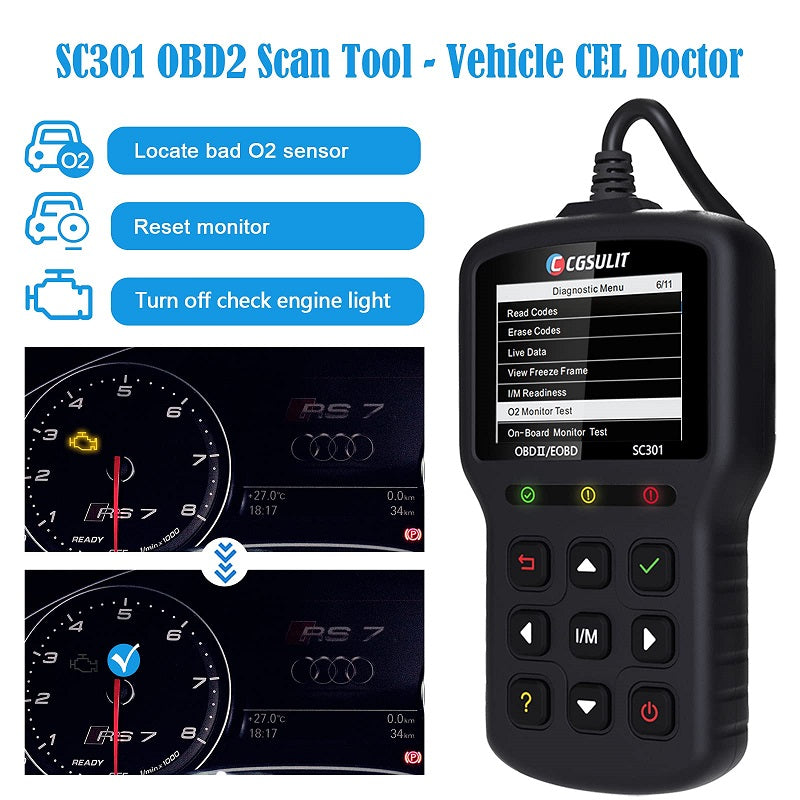 CGSULIT OBD2 Scanner Car Code Reader SC301 Check Engine Light