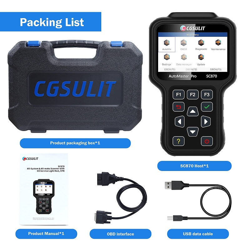 CGSULIT OBD2 Scanner, All Systems Diagnostic Scan Tool with Special EPBOil Light Service Reset, Check Engine ABS SRS TPMS PDF Tran OBDII Code Reader (3)