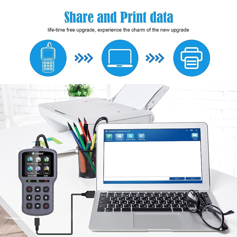 CGSULIT OBDII Code Reader SC301 Print Test Report