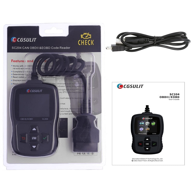 CGSULIT SC204 OBDII EOBD Code Reader Packing list