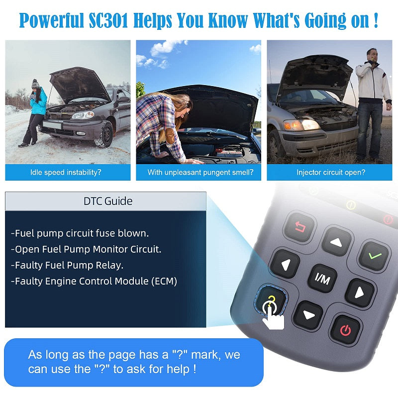 CGSULIT SC301 OBDII Diagnostic Scan Tool for Smog Check