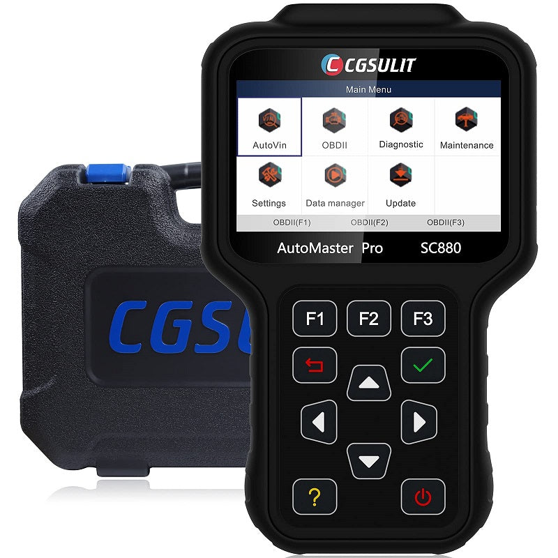 CGSULIT SC880 Full System OBDII Diagnostic Scanner with 25 Reset Services SRS SAS ABS Bleeding TPMS Oil DPF EPB Odometer Battery Reset, Injector Coding